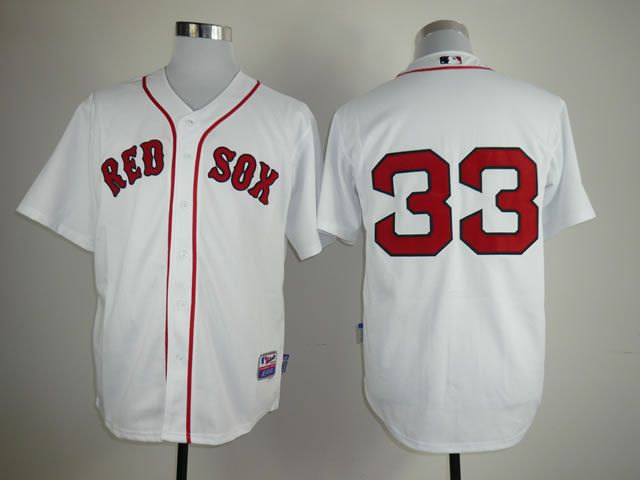 Men Boston Red Sox #33 Varitek White MLB Jerseys